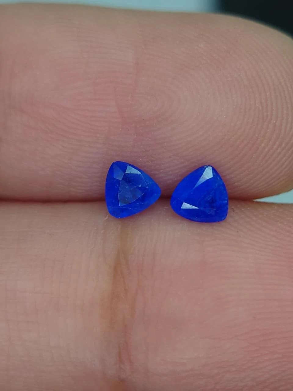 0.3ct Natural Rare Hauyne Trillion Faceted Pair from Afghanistan — view 4